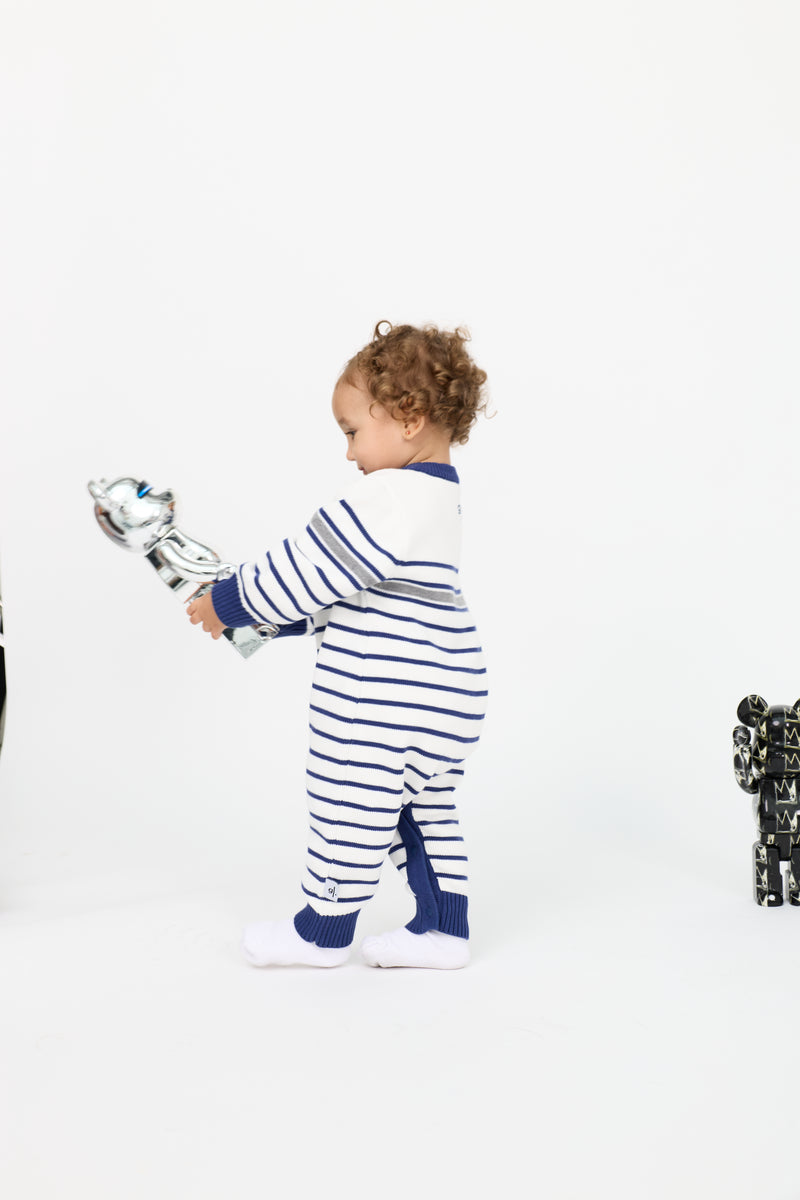 Kids’ cotton babysuit & cap set
