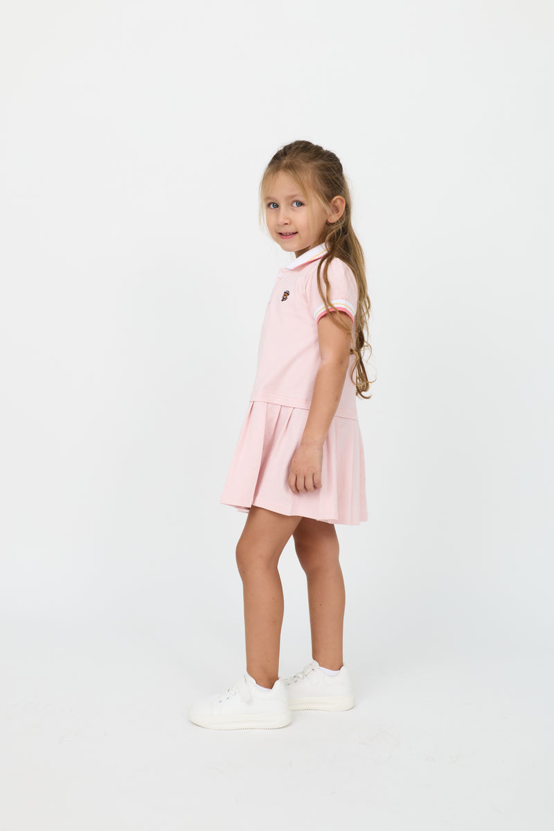 Kids' Cotton Preppy Pleated Dress