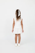 Kids’ sleeveless cotton top & pleated skirt