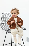 Kids’ 3-piece cotton set: Bear cardigan, tee & joggers