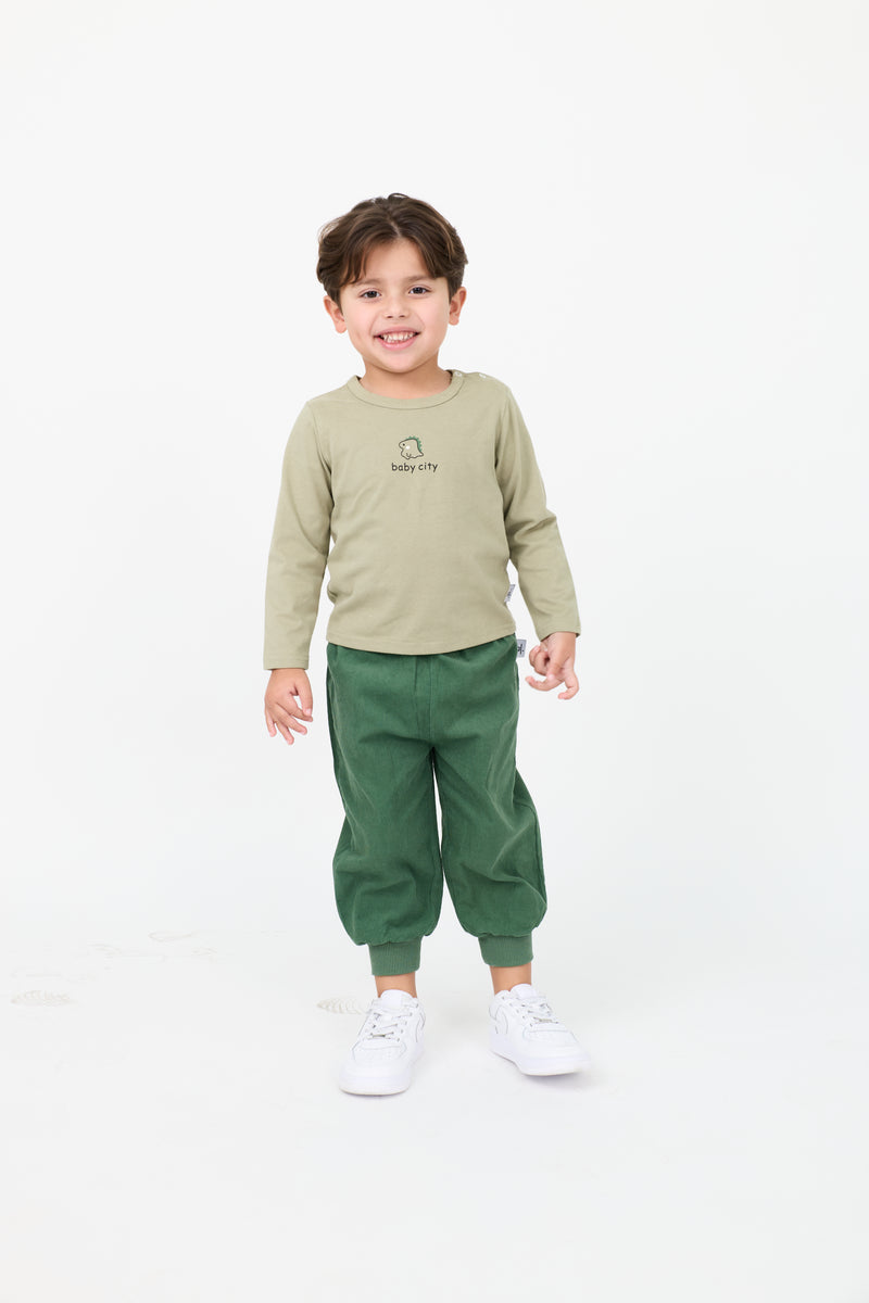 Kids’ 3-piece unisex set: Dino cardigan, tee & joggers