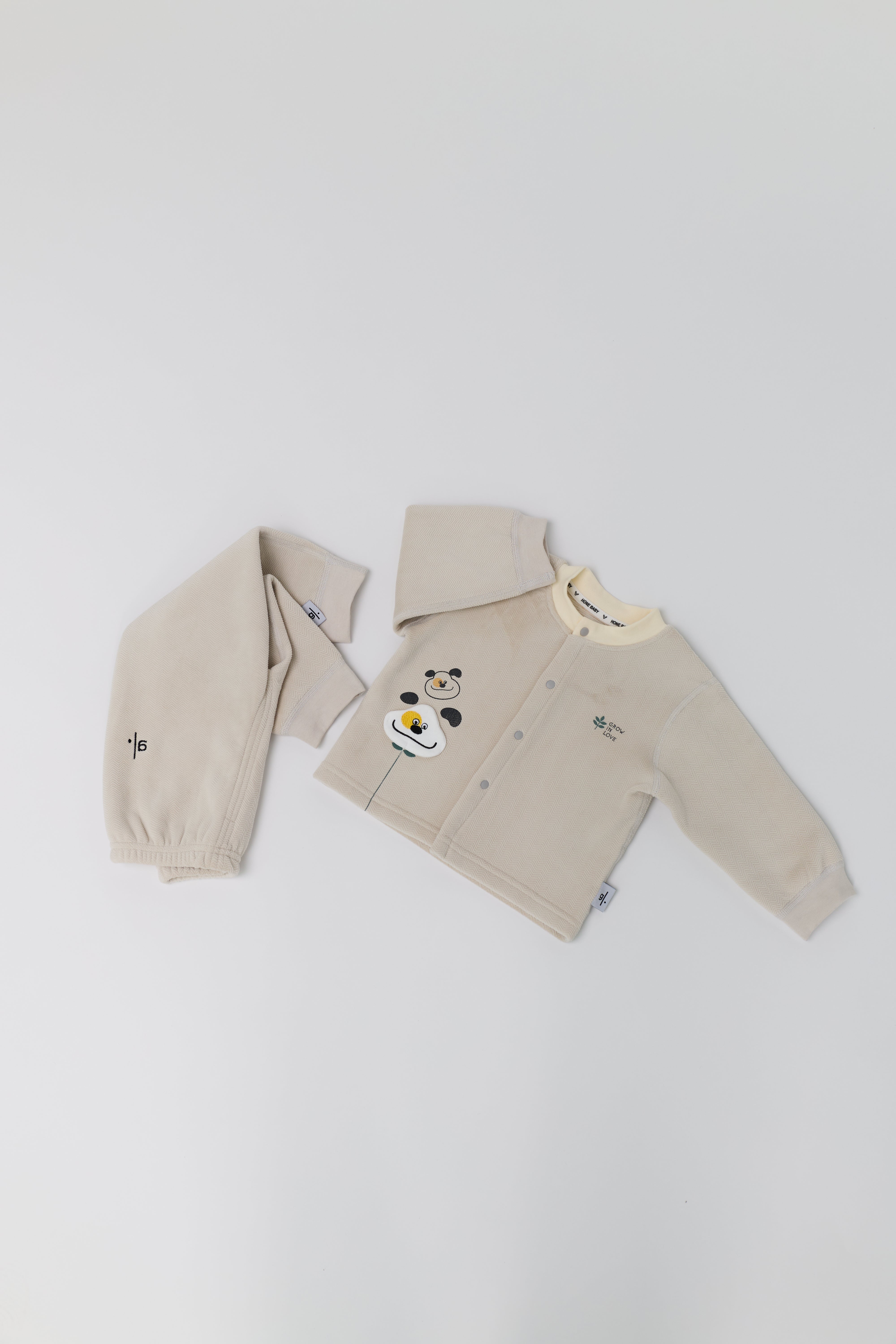Kids' Cotton Quilted Sweatshirt and Sweatpants Set
