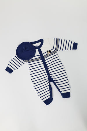 Kids’ cotton babysuit & cap set