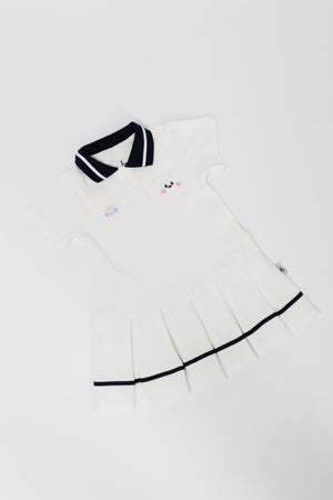 Kids' Cotton Preppy Pleated Dress