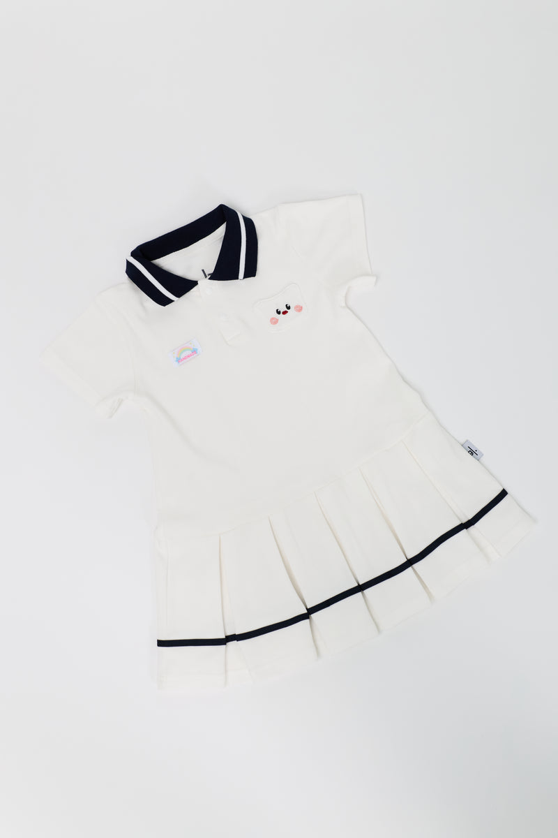 Kids' Cotton Preppy Pleated Dress