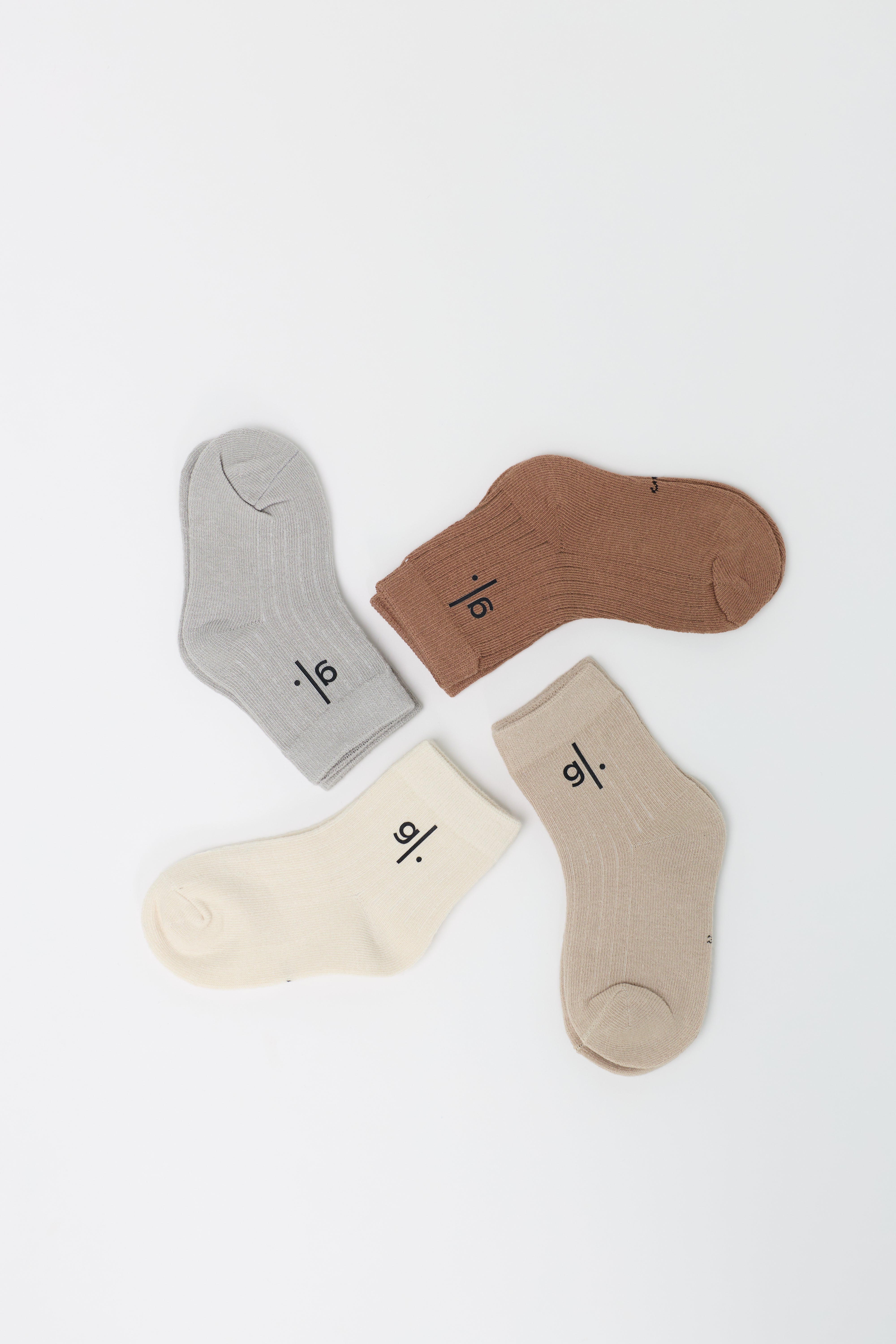 Kids' Ribbed Knit Earth Tone Socks