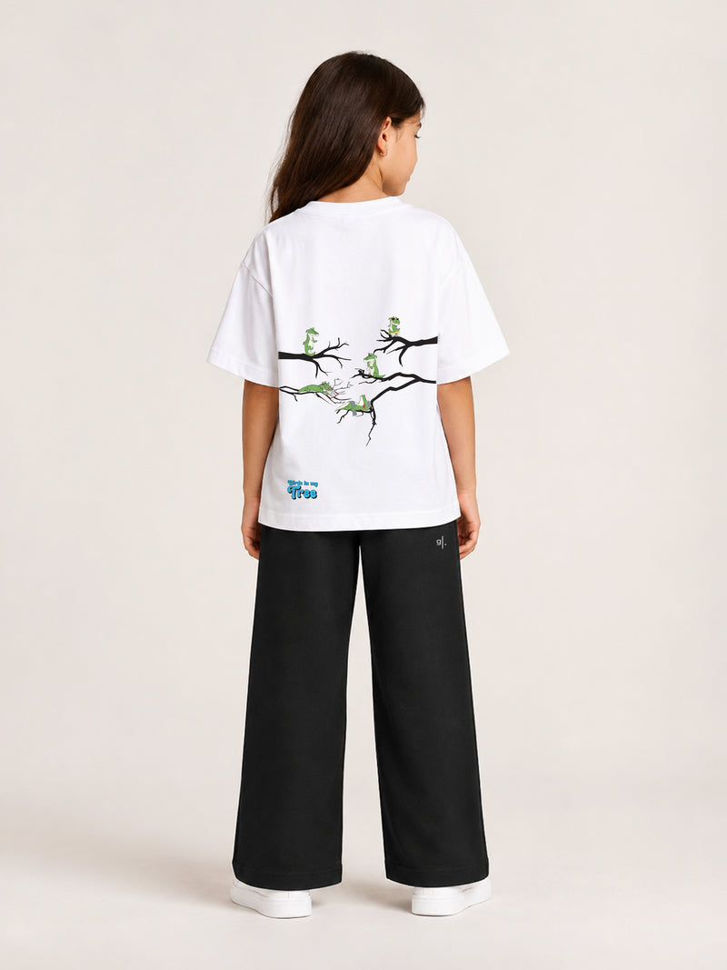 Girls' Oversized Crocodile T-Shirt