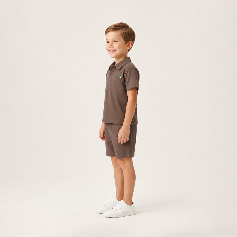 Boys' Lotus Piqué Crocodile Shorts