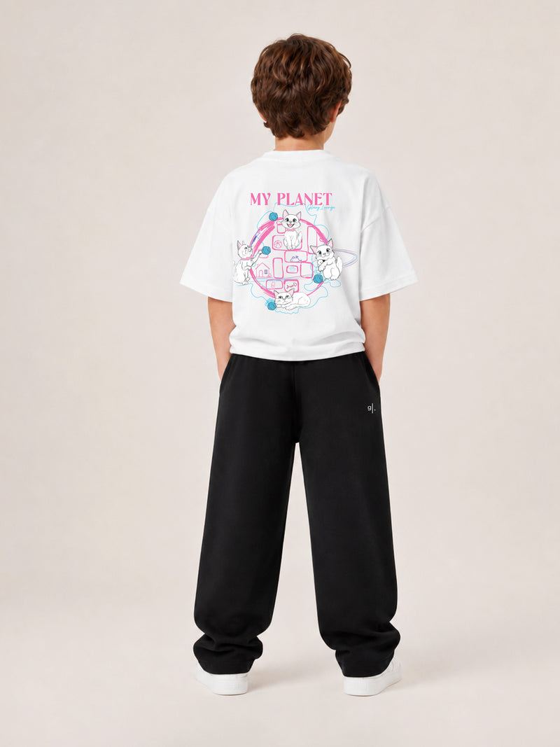 Boys' Oversized My Planet Cat T-Shirt