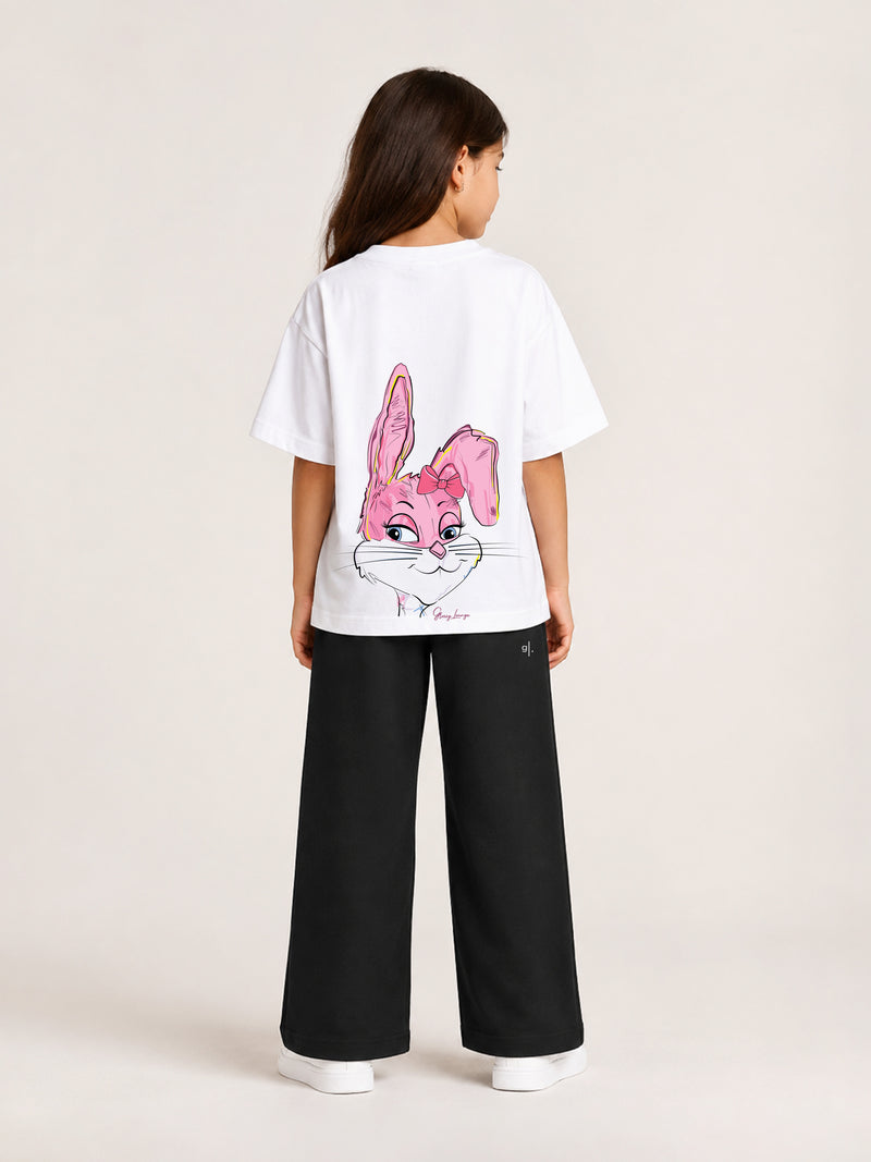 Girls' Oversized Bunny T-Shirt
