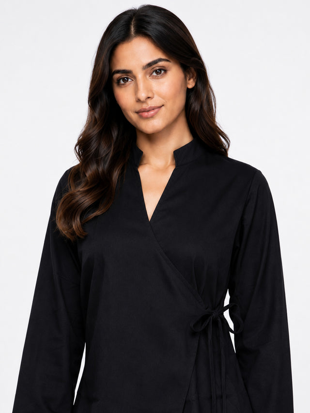 Women's Mandarin Wrap Top