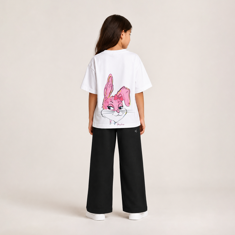 Girls' Oversized Bunny T-Shirt