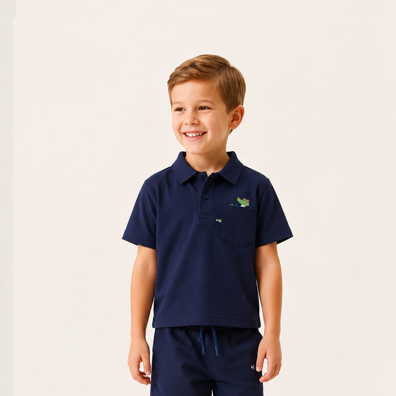 Boys' Lotus Piqué Crocodile Polo
