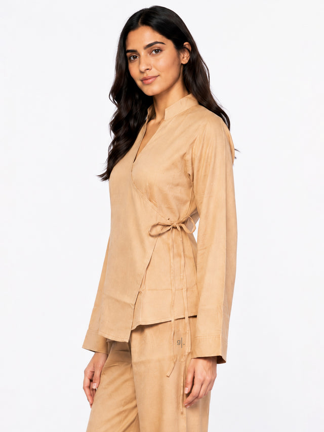 Women's Mandarin Wrap Top