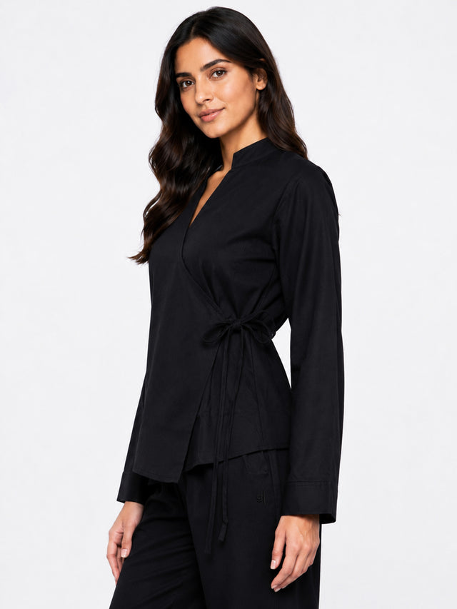 Women's Mandarin Wrap Top