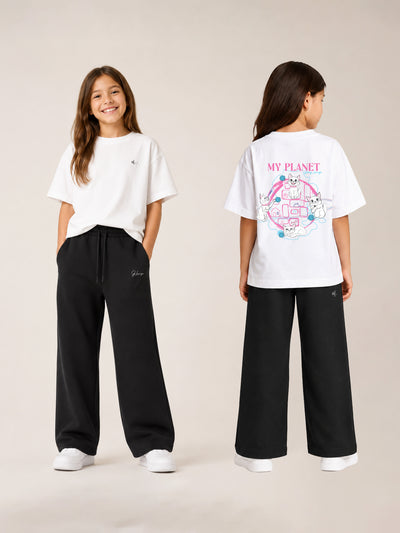 Girls' Oversized My Planet Cat T-Shirt