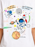 Girls' Oversized Astronaut T-Shirt