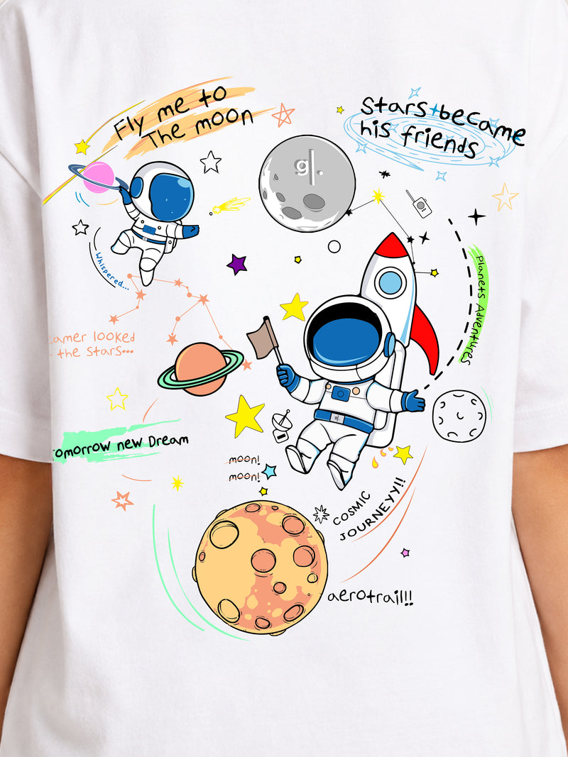 Girls' Oversized Astronaut T-Shirt