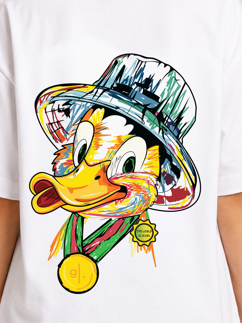 Girls' Oversized Character Duck T-Shirt