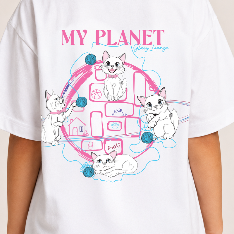 Boys' Oversized My Planet Cat T-Shirt