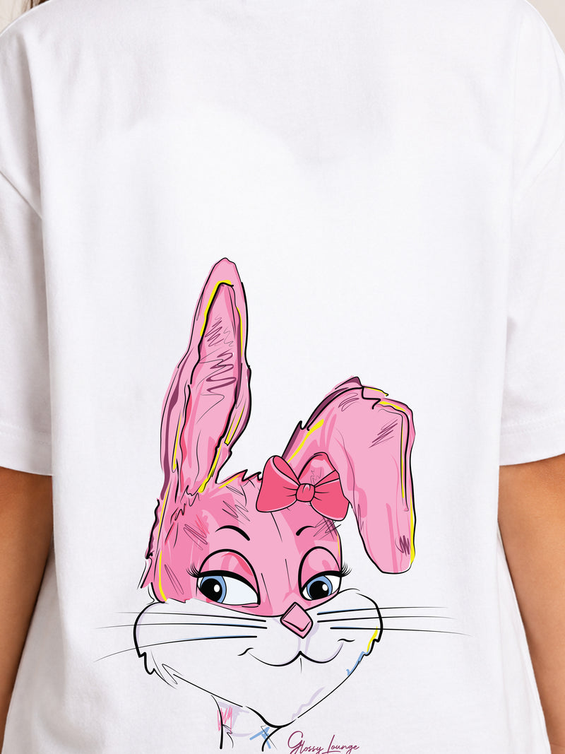 Girls' Oversized Bunny T-Shirt