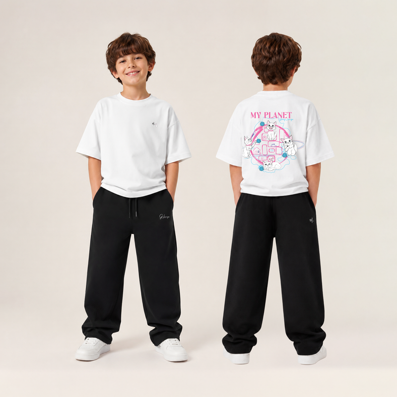 Boys' Oversized My Planet Cat T-Shirt