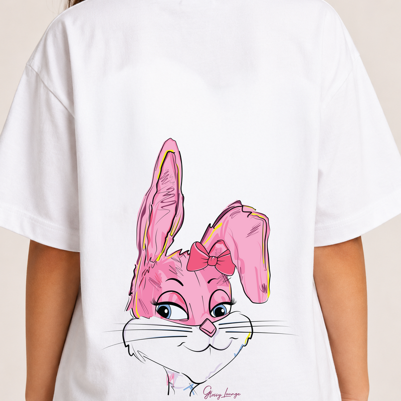 Girls' Oversized Bunny T-Shirt