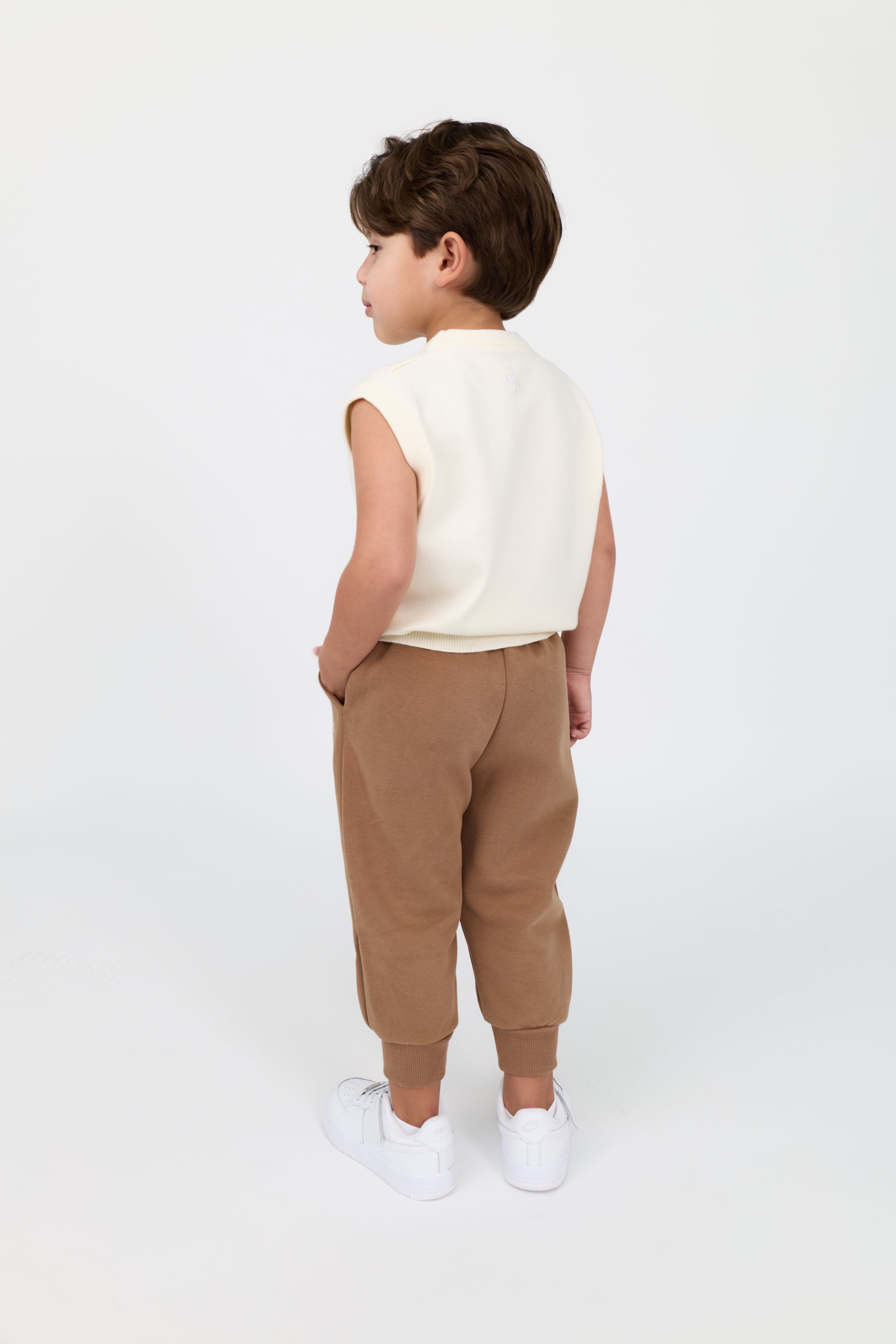 Kids' Embroidered Knit Top & Cotton Jogger Set