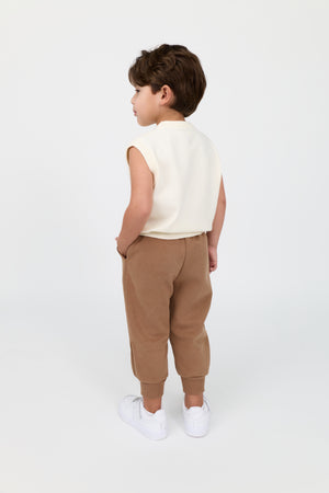 Kids’ embroidered knit top & cotton jogger set
