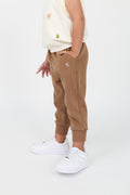 Kids’ embroidered knit top & cotton jogger set