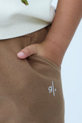 Kids’ embroidered knit top & cotton jogger set