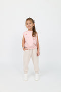 Kids’ embroidered knit top & cotton joggers set