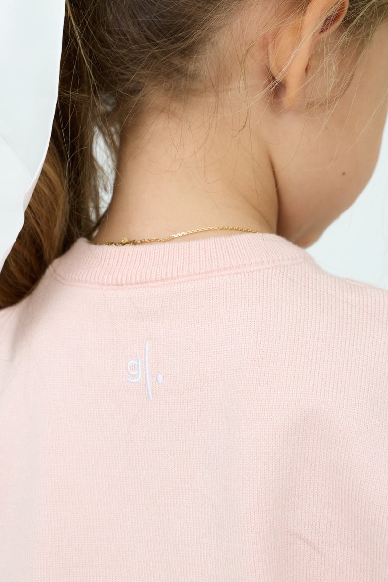Kids’ embroidered knit top & cotton joggers set