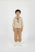 Kids’ plush bear scarf top & jogger set