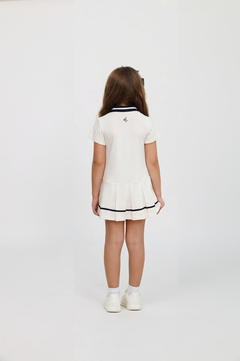 Kids' Cotton Preppy Pleated Dress