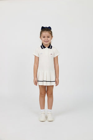 Kids' Cotton Preppy Pleated Dress