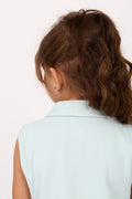 Kids’ sleeveless cotton top & pleated skirt