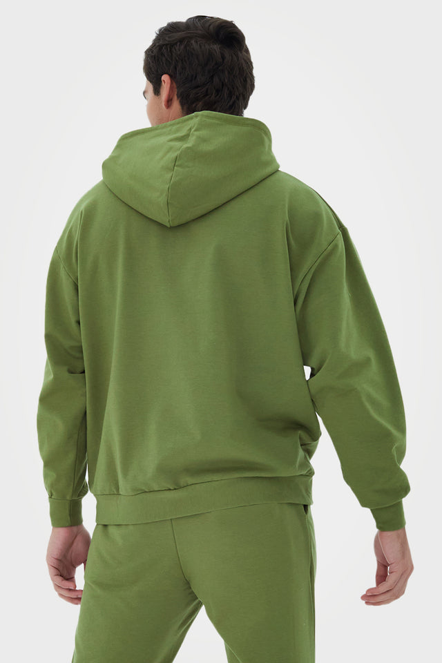 Organic Bamboo Men Oversized Zip Up Hoodie