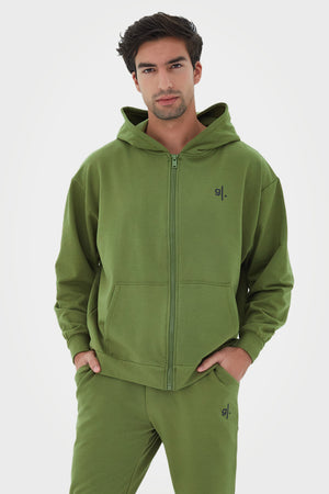 Organic Bamboo Men Oversized Zip Up Hoodie