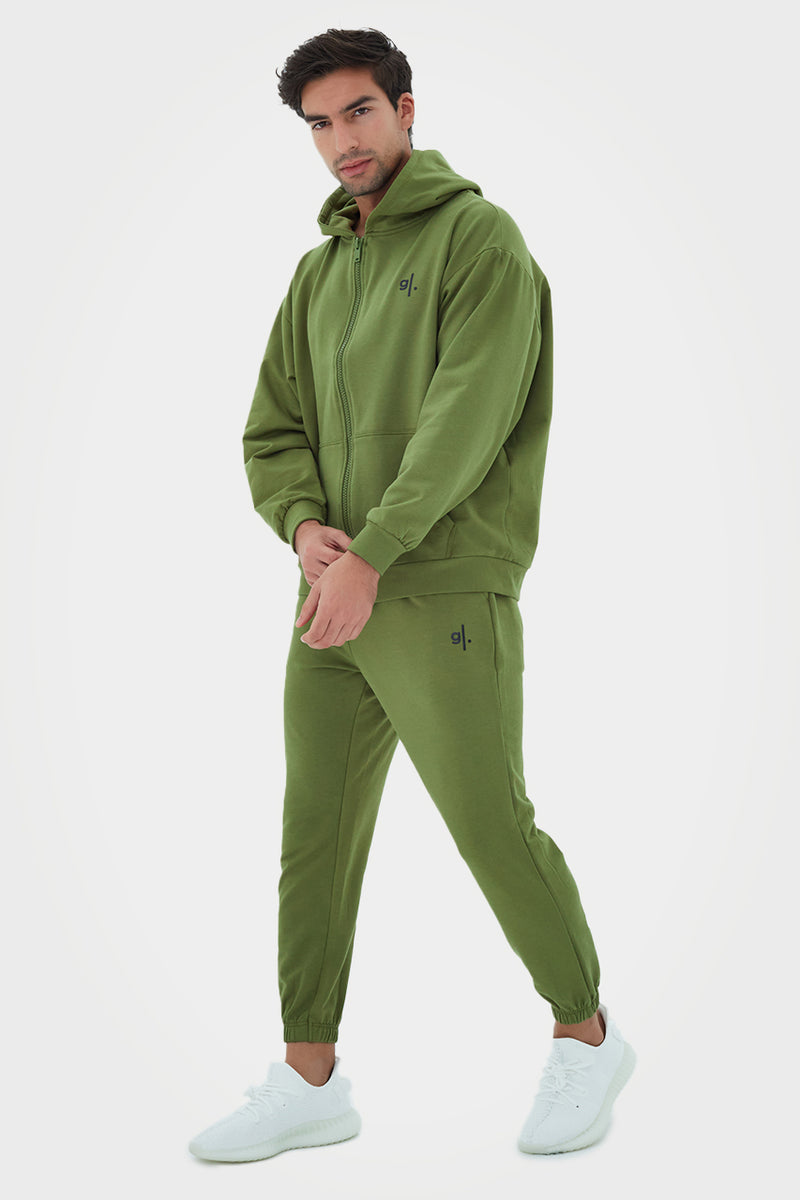 Organic Bamboo Men Oversized Zip Up Hoodie