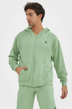 Organic Bamboo Men Oversized Zip Up Hoodie