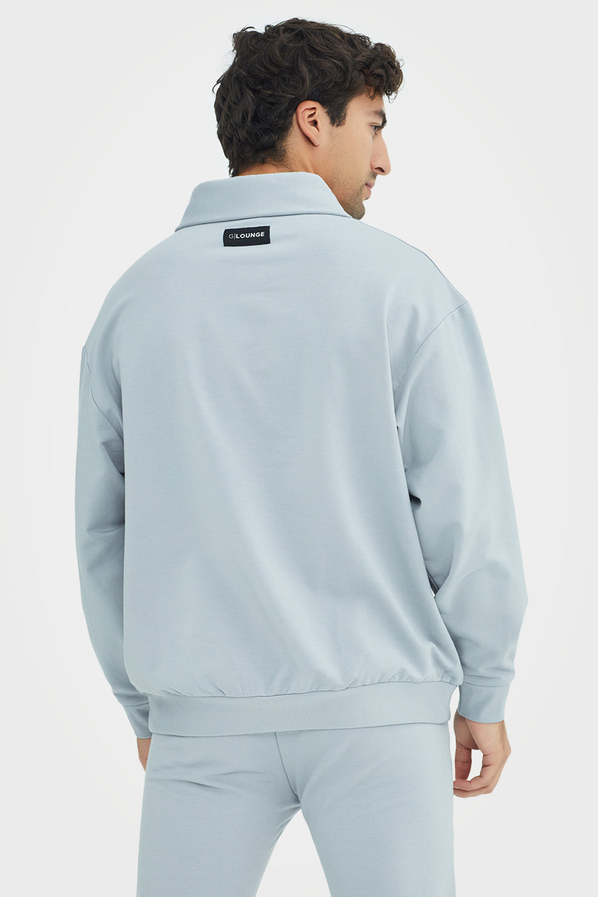 Organic Bamboo Men Cozy Half Zip Slim Fit Jumper
