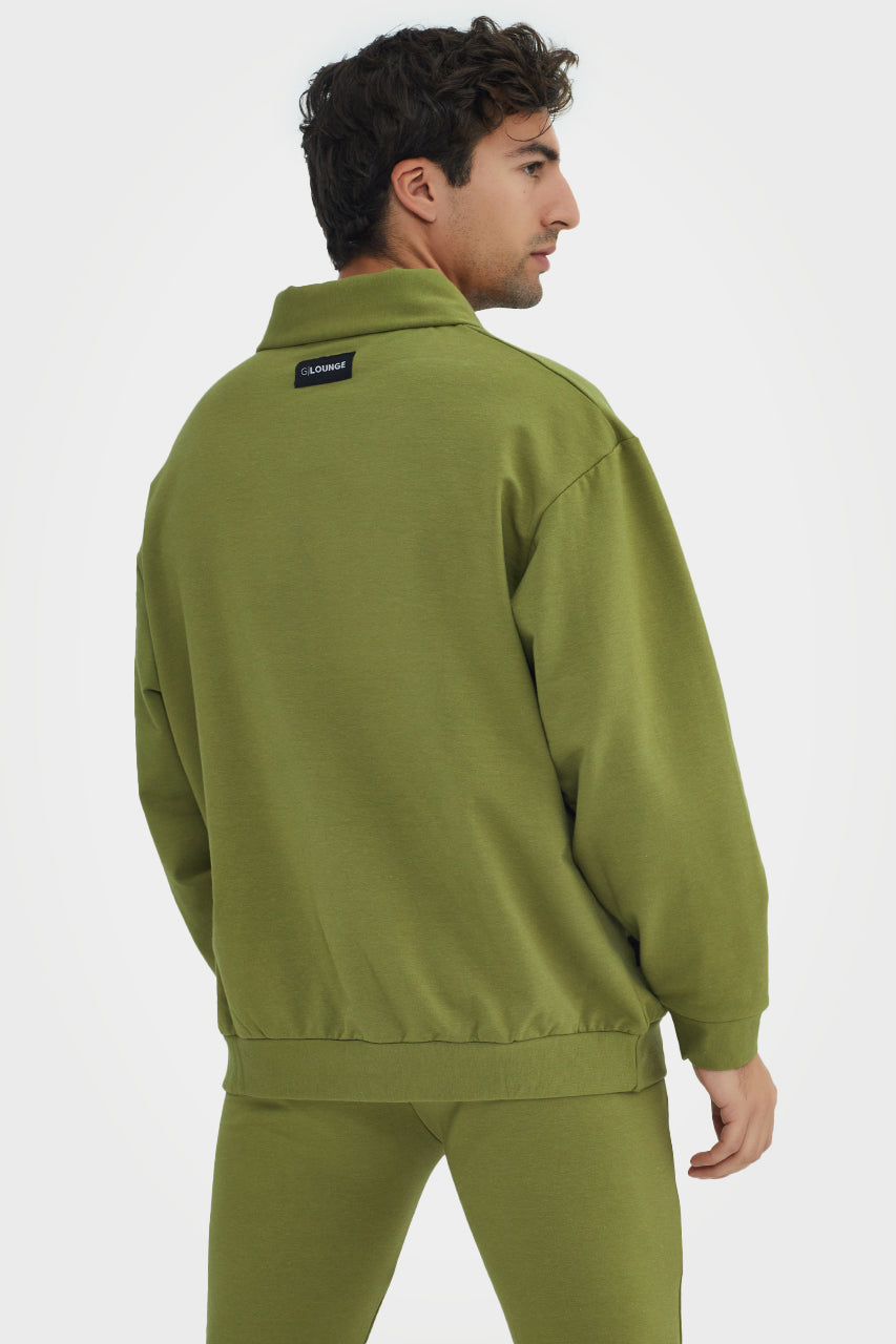 Organic Bamboo Men Cozy Half Zip Slim Fit Jumper