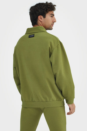 Organic Bamboo Men Cozy Half Zip Slim Fit Jumper