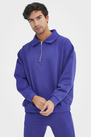 Organic Bamboo Men Cozy Half Zip Slim Fit Jumper