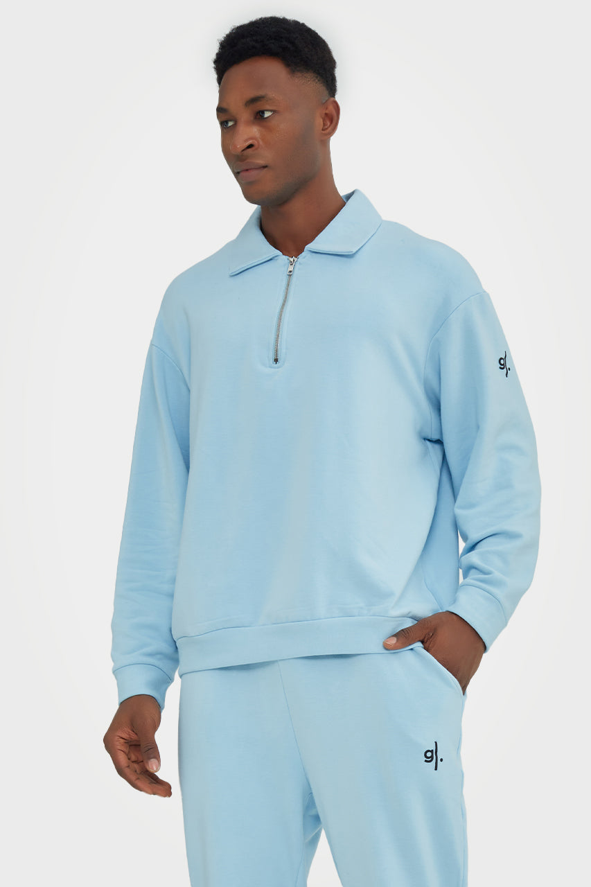 Organic Bamboo Men Cozy Half Zip Slim Fit Jumper