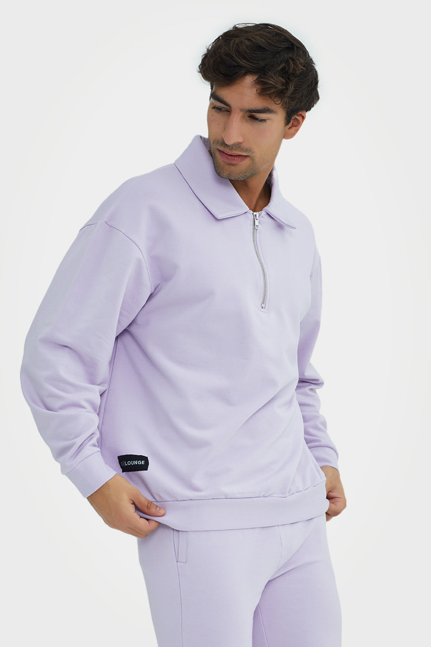 Organic Bamboo Men Cozy Half Zip Slim Fit Jumper