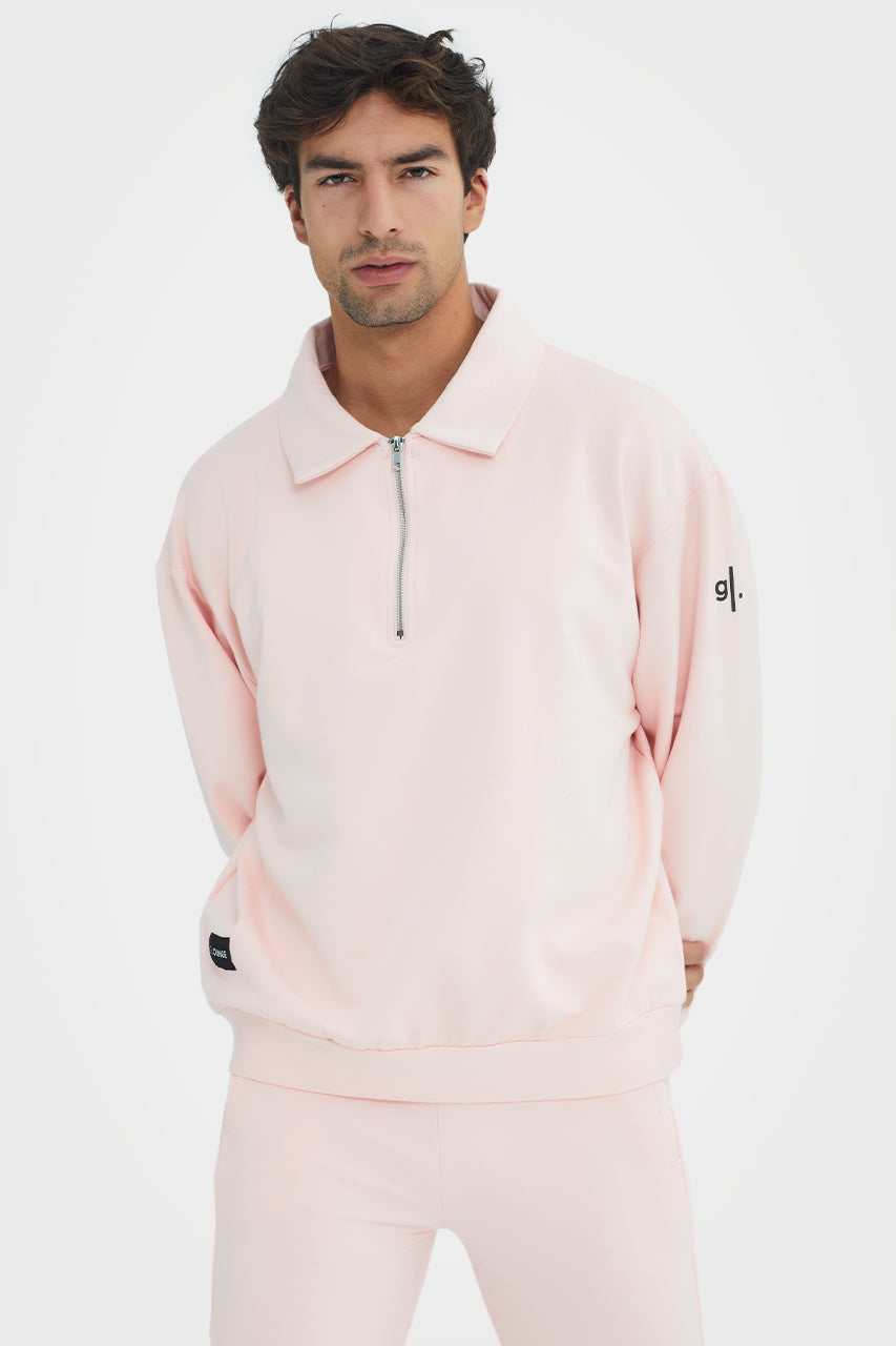 Organic Bamboo Men Cozy Half Zip Slim Fit Jumper