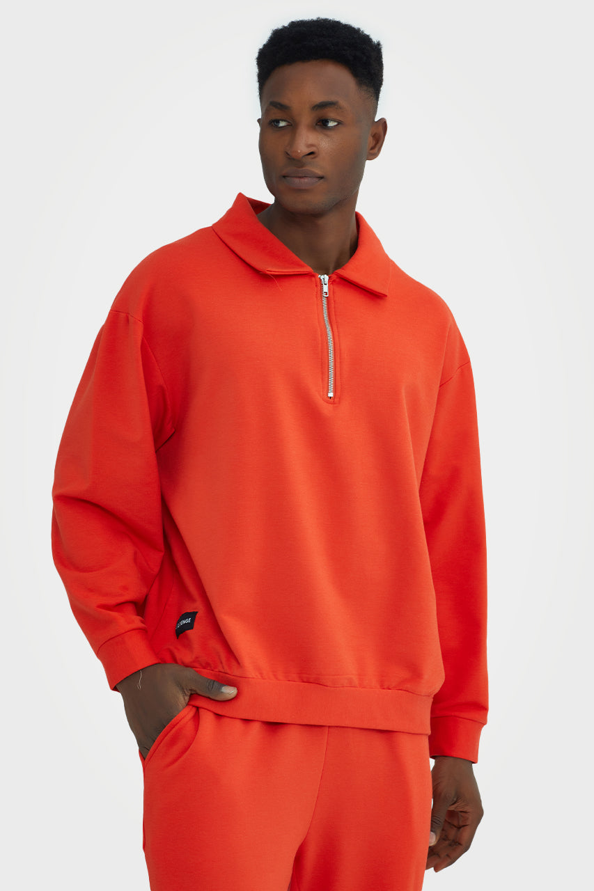 Organic Bamboo Men Cozy Half Zip Slim Fit Jumper