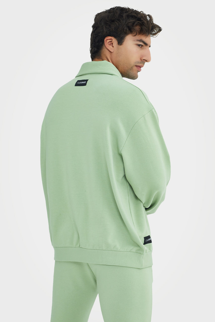 Organic Bamboo Men Cozy Half Zip Slim Fit Jumper